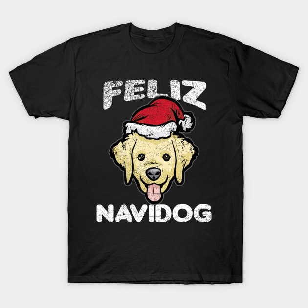 Christmas-Santa Feliz Navidog T-Shirt by AlphaDistributors